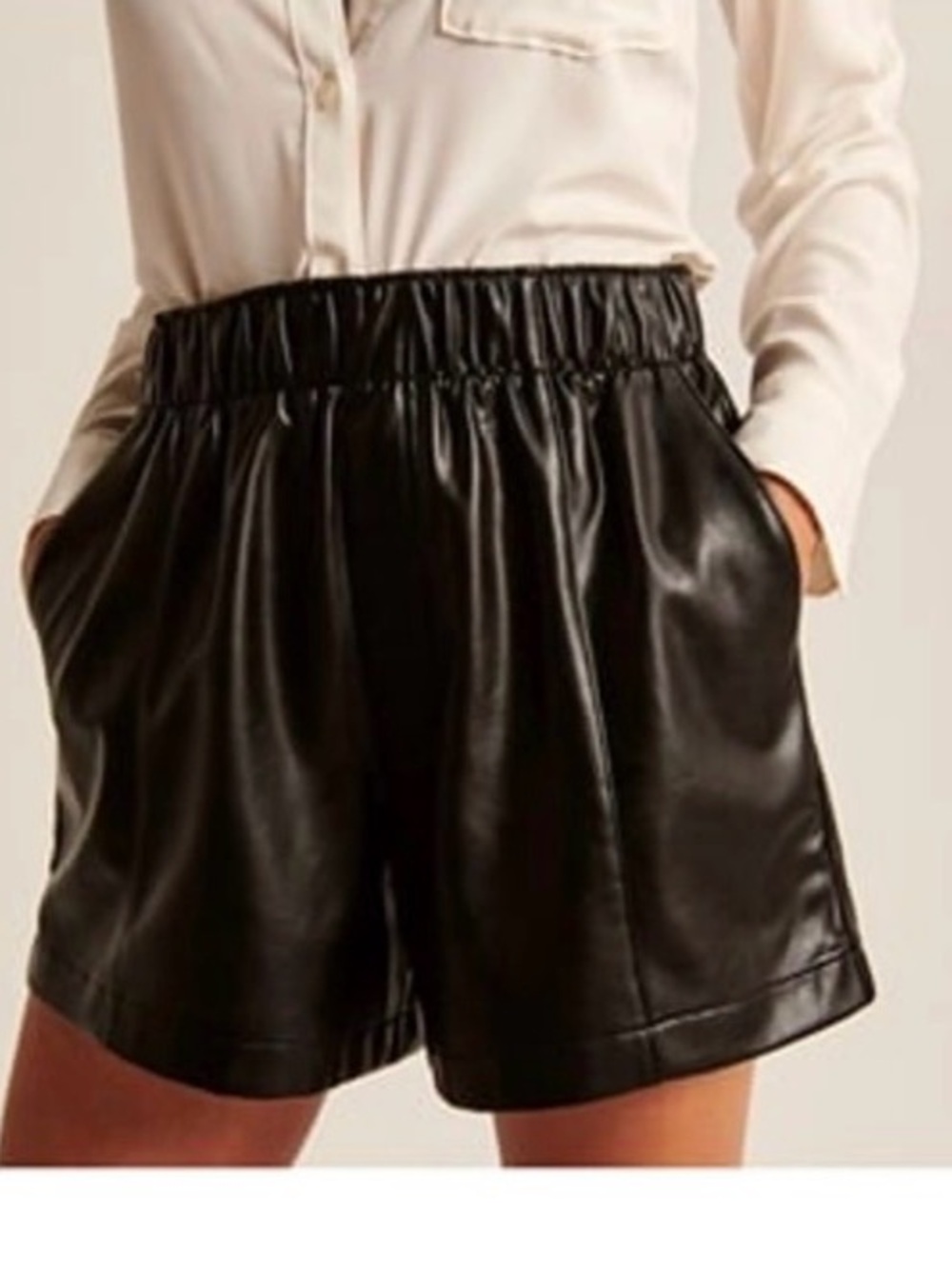 Abercrombie & fitch leather shorts size small